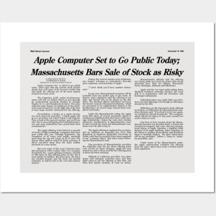 HD Reproduction - Apple Stock Too Risky - Dec 12, 1980 Posters and Art